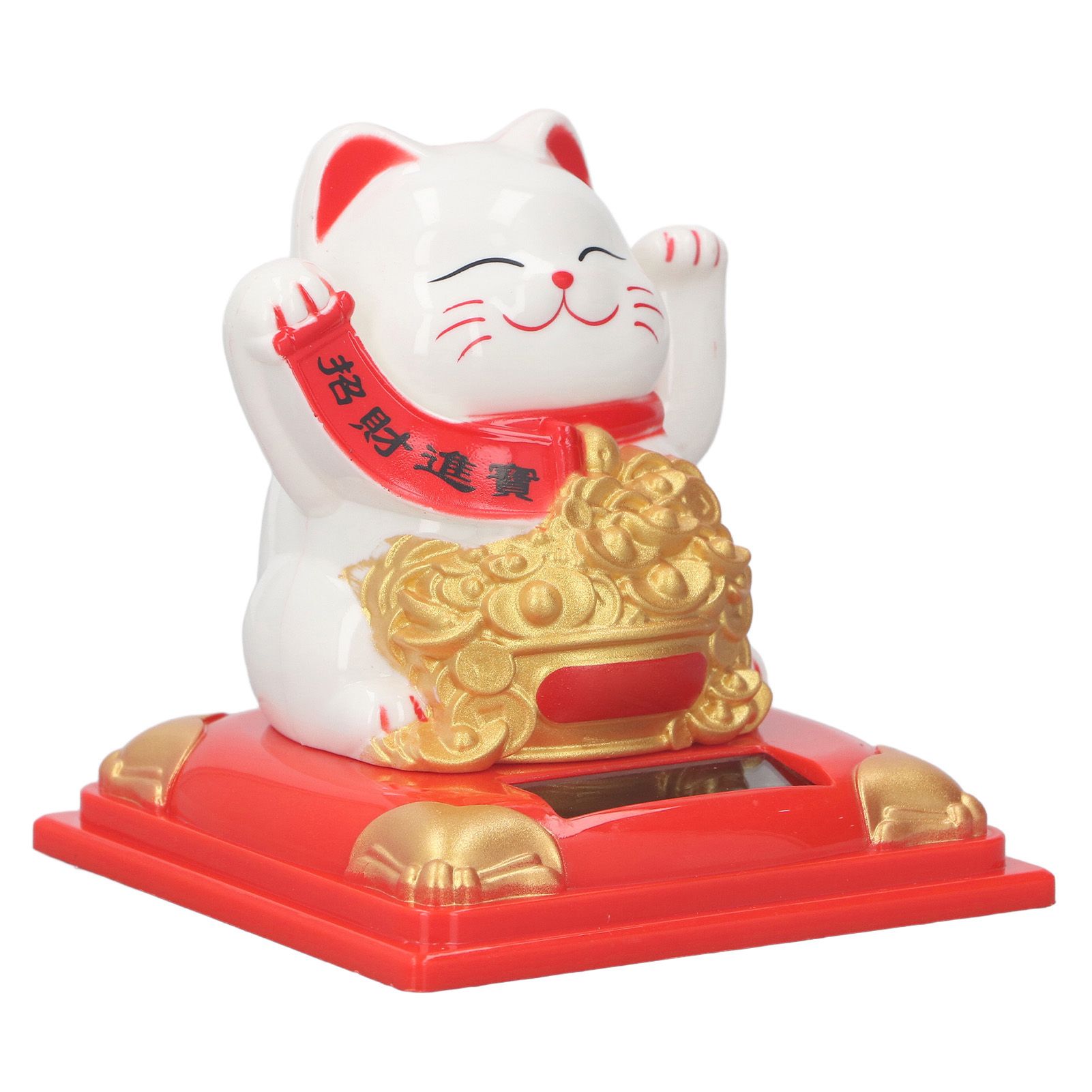 Lucky Cat Decoration Solar Power Arm Waving Fortune Cat Decorative Wealth view 4