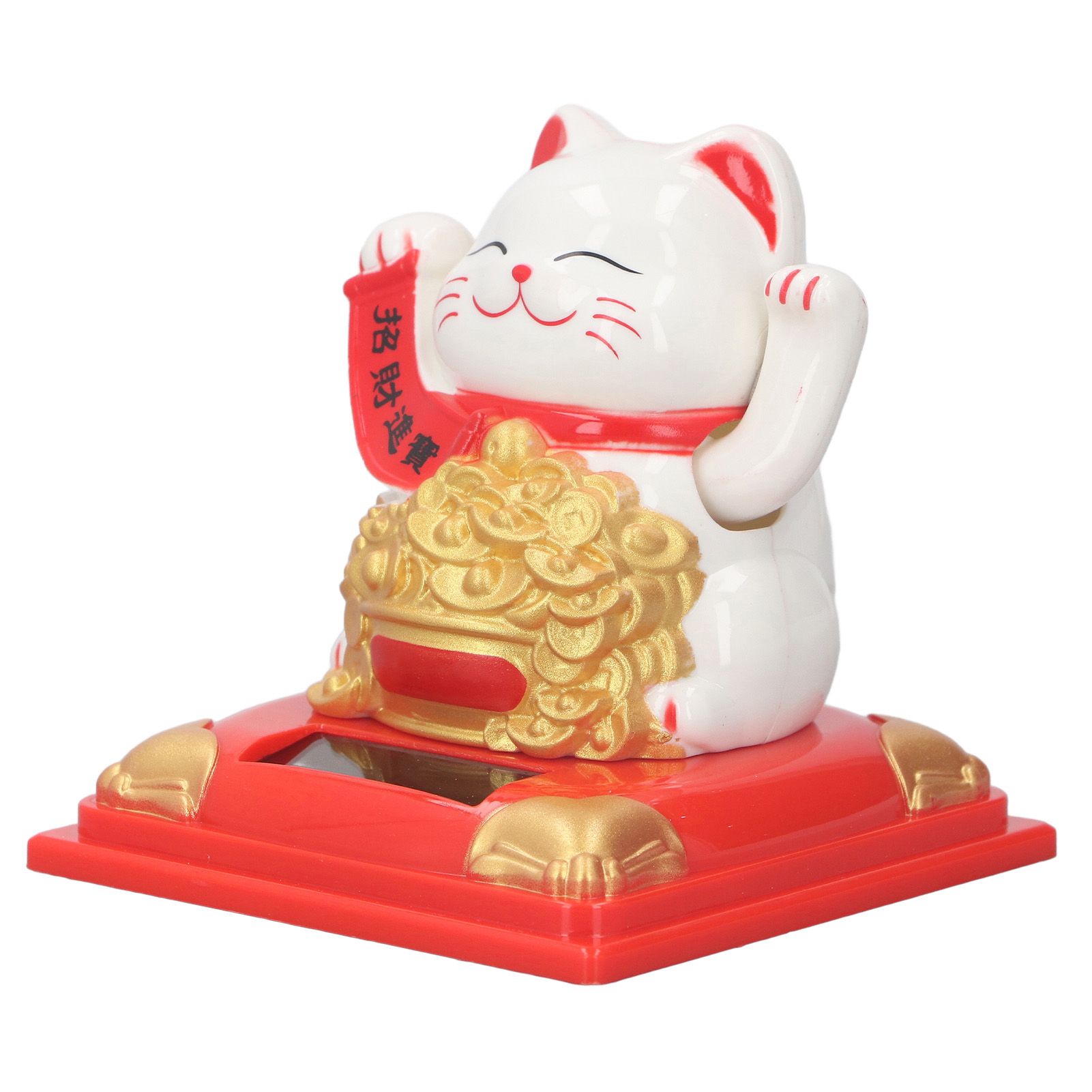 Lucky Cat Decoration Solar Power Arm Waving Fortune Cat Decorative Wealth view 5