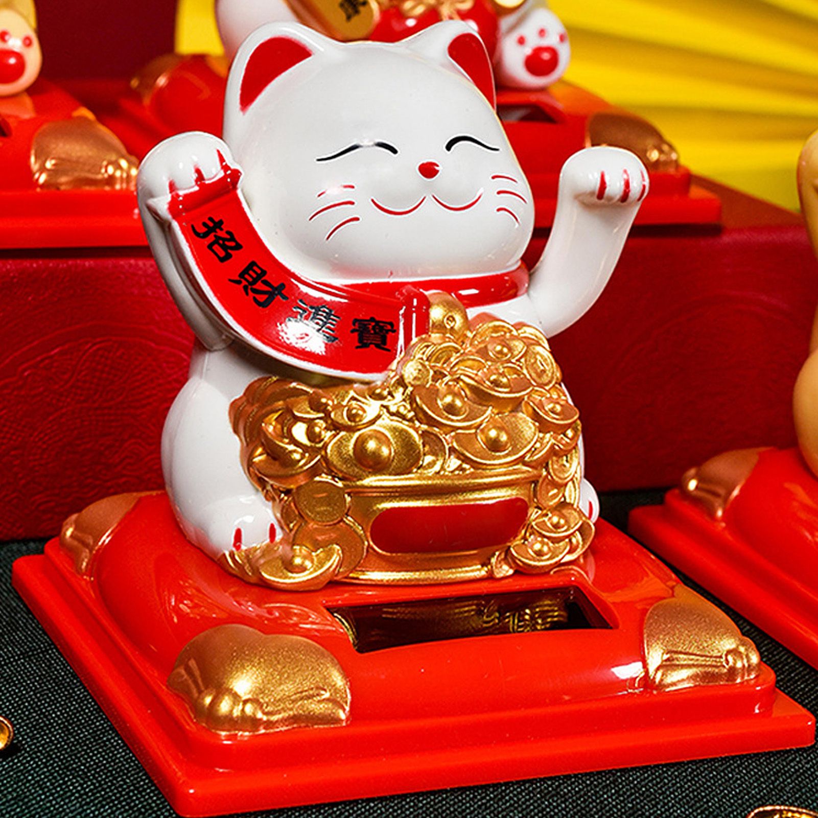Lucky Cat Decoration Solar Power Arm Waving Fortune Cat Decorative Wealth view 11