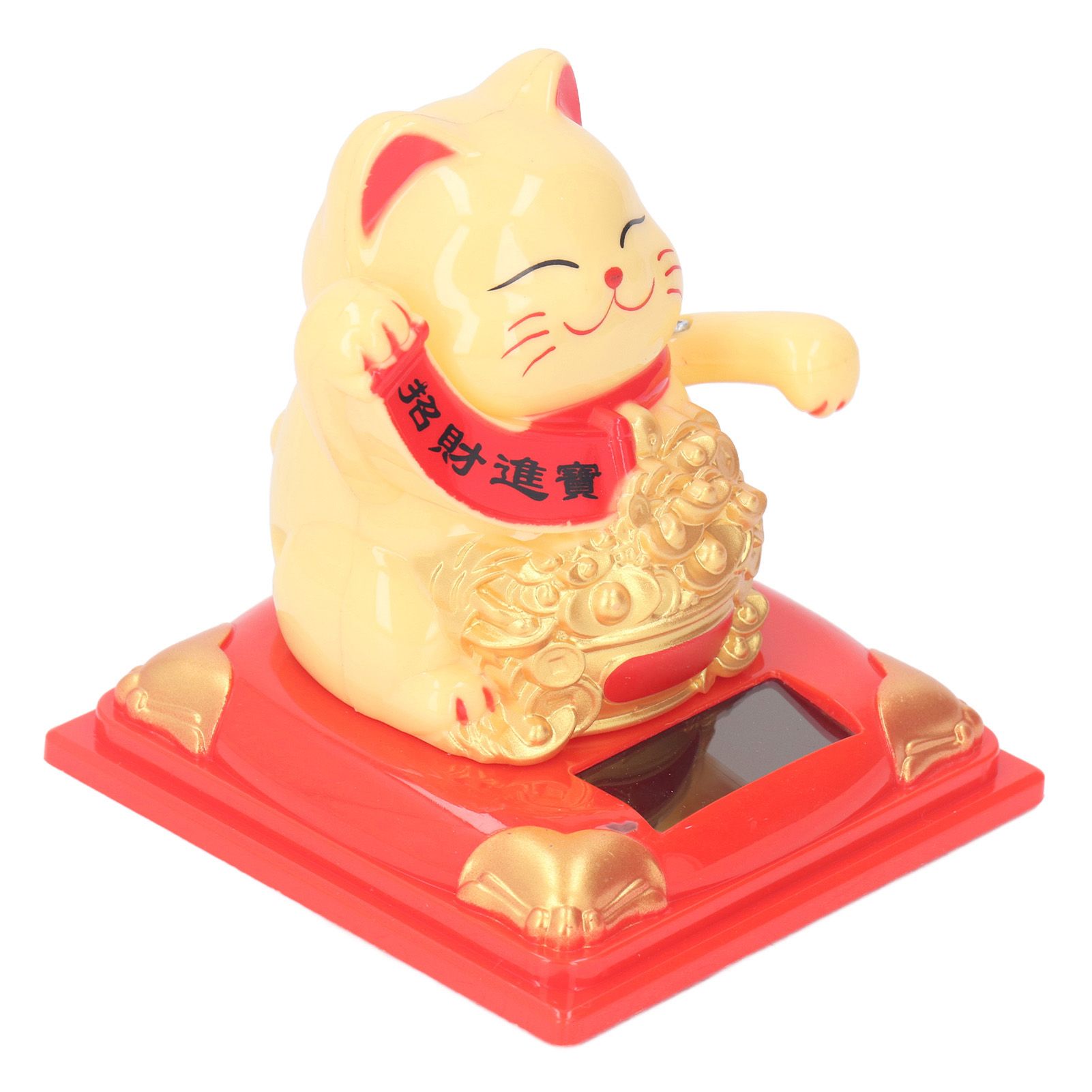 Lucky Cat Decoration Solar Power Arm Waving Fortune Cat Decorative Wealth view 4