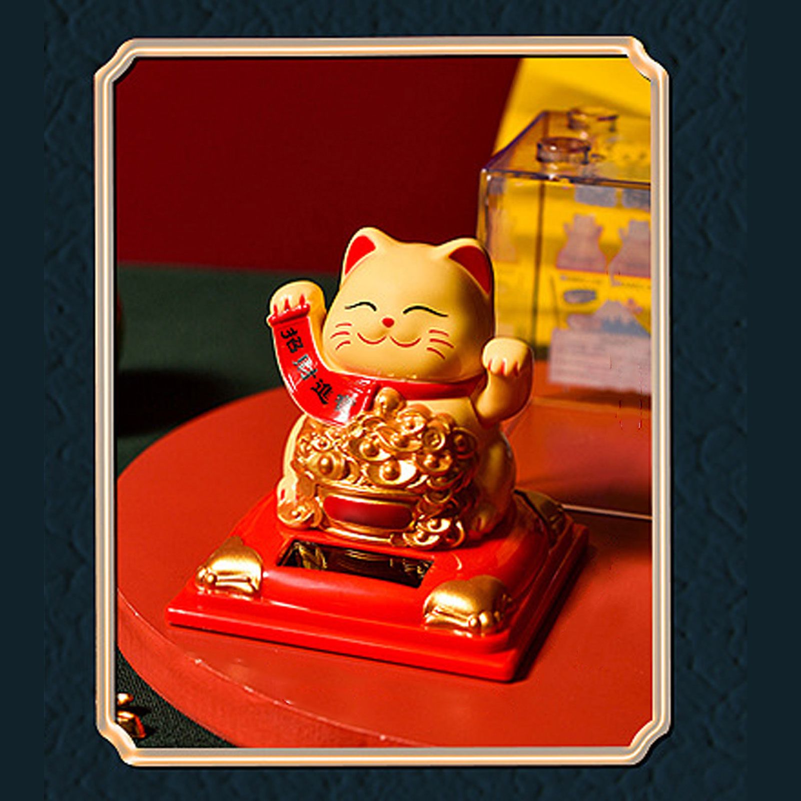 Lucky Cat Decoration Solar Power Arm Waving Fortune Cat Decorative Wealth view 12