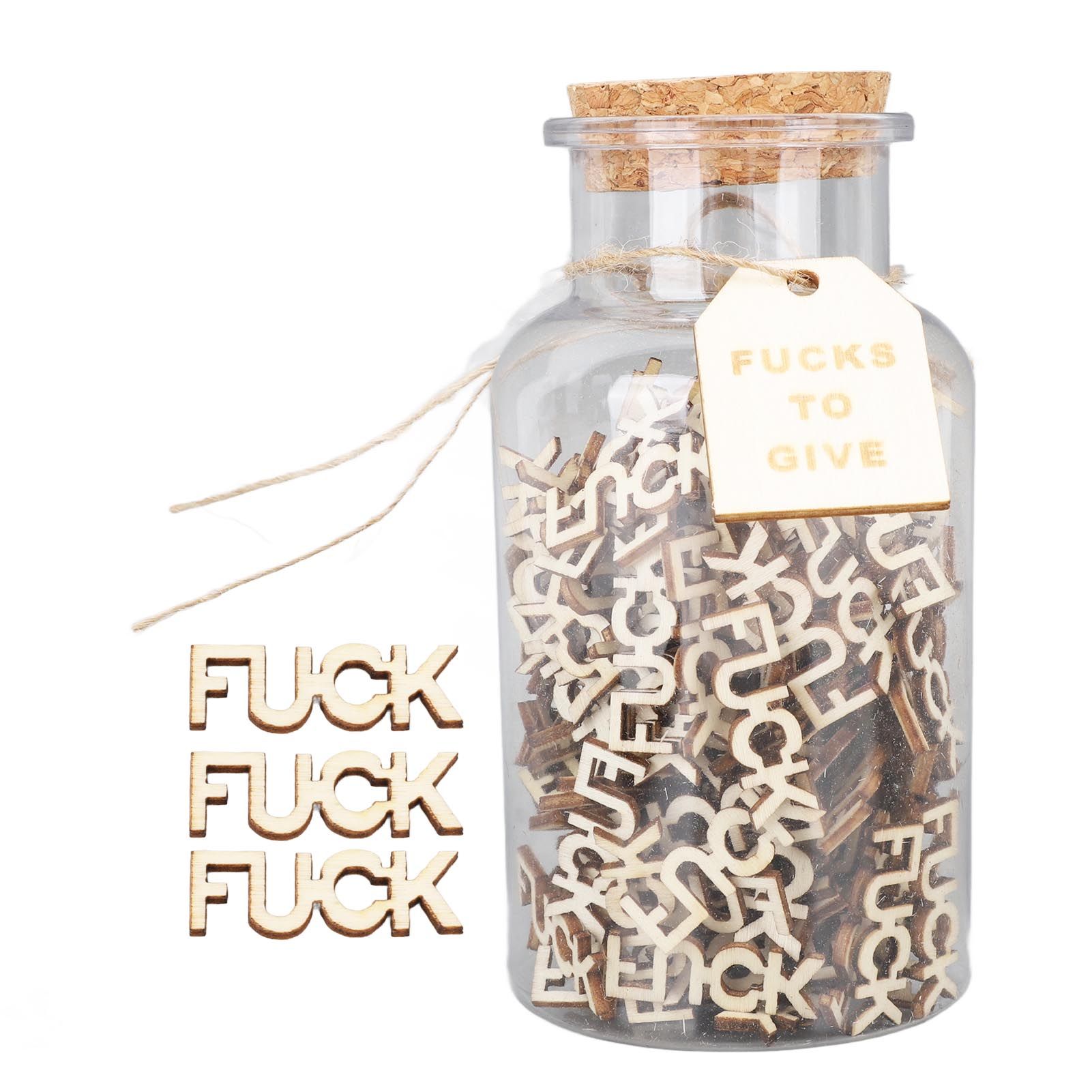 100PCS Jar of Fucks Mini Fucks to Give Wooden Letters Funny Gifts for DIY