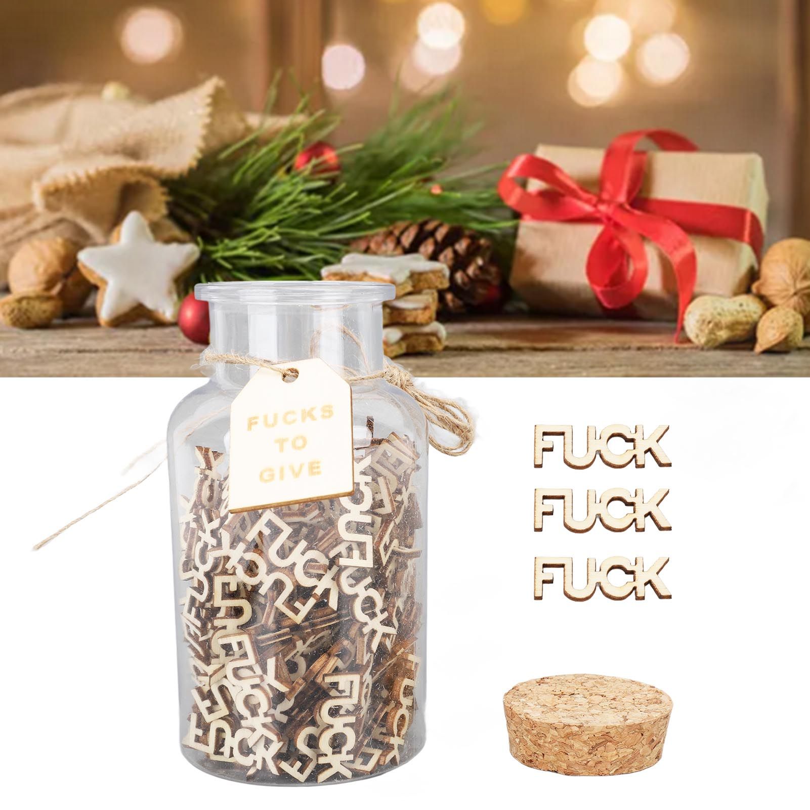 100PCS Jar of Fucks Mini Fucks to Give Wooden Letters Funny Gifts for DIY view 11