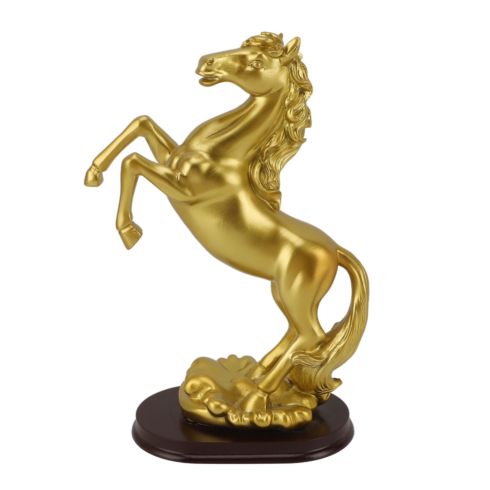 Horse Statue Gold Synthesized Resin Unique Horse Art Figurine for Wine Cabinet — image 1