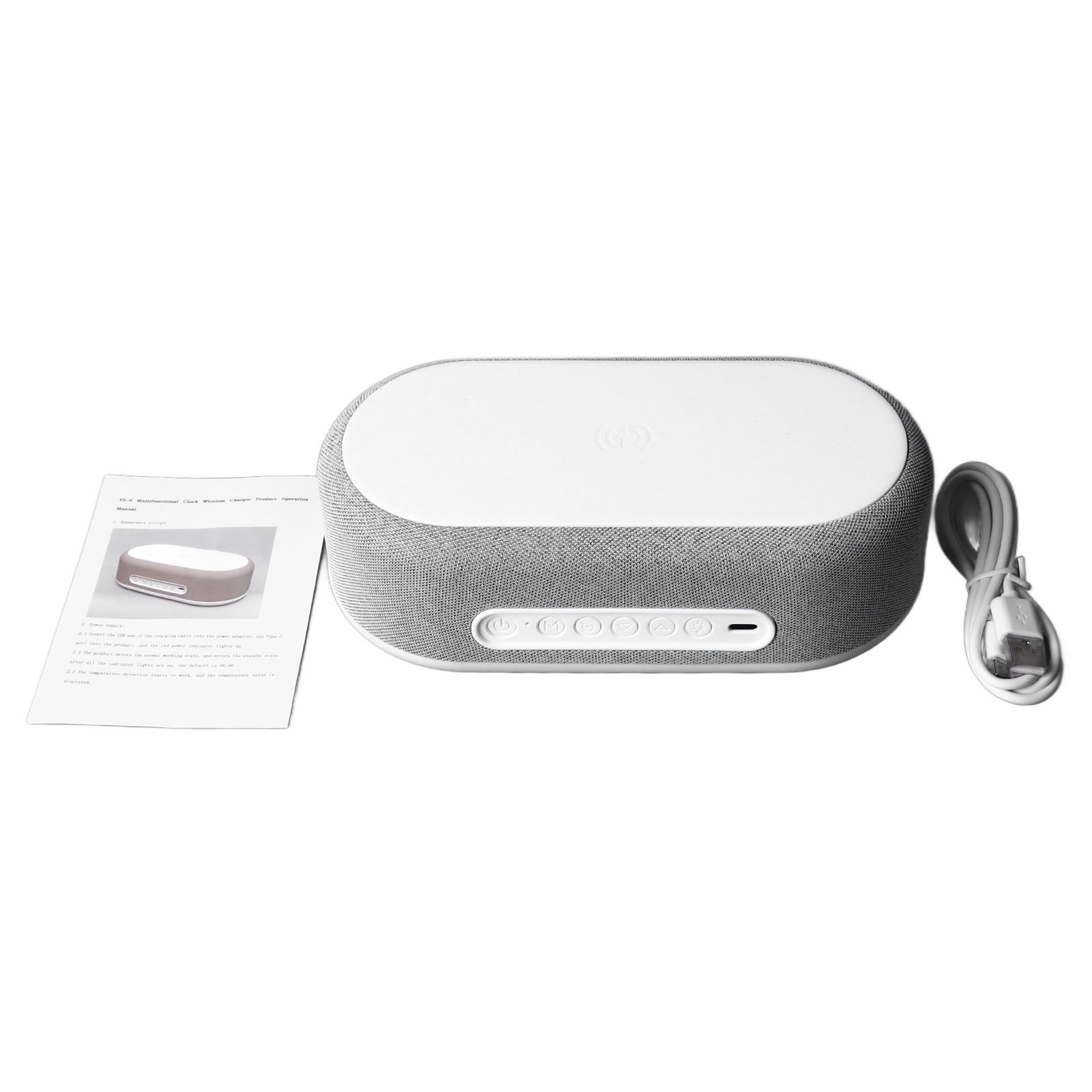 3 in 1 Alarm Clock with Wireless Charging and Night Light Portable — image 1