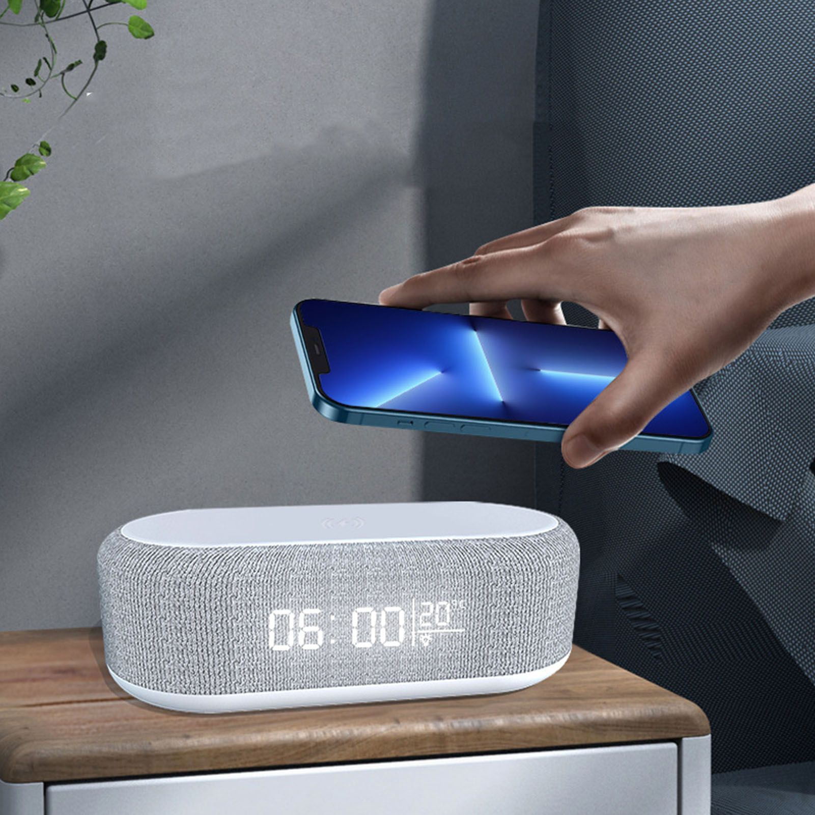 3 in 1 Alarm Clock with Wireless Charging and Night Light Portable view 12