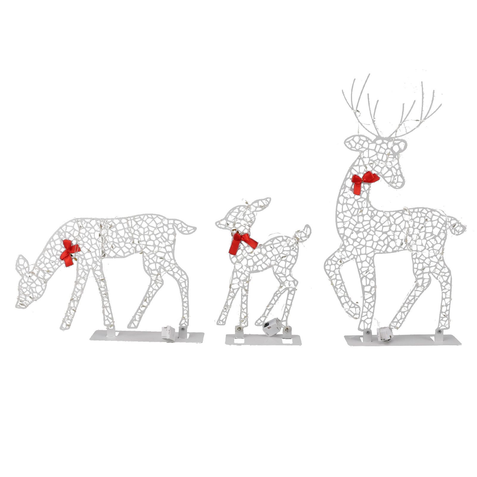 3pcs Lighted Christmas Decoration Deer Home Warm White Light Iron LED Reindeer — image 1
