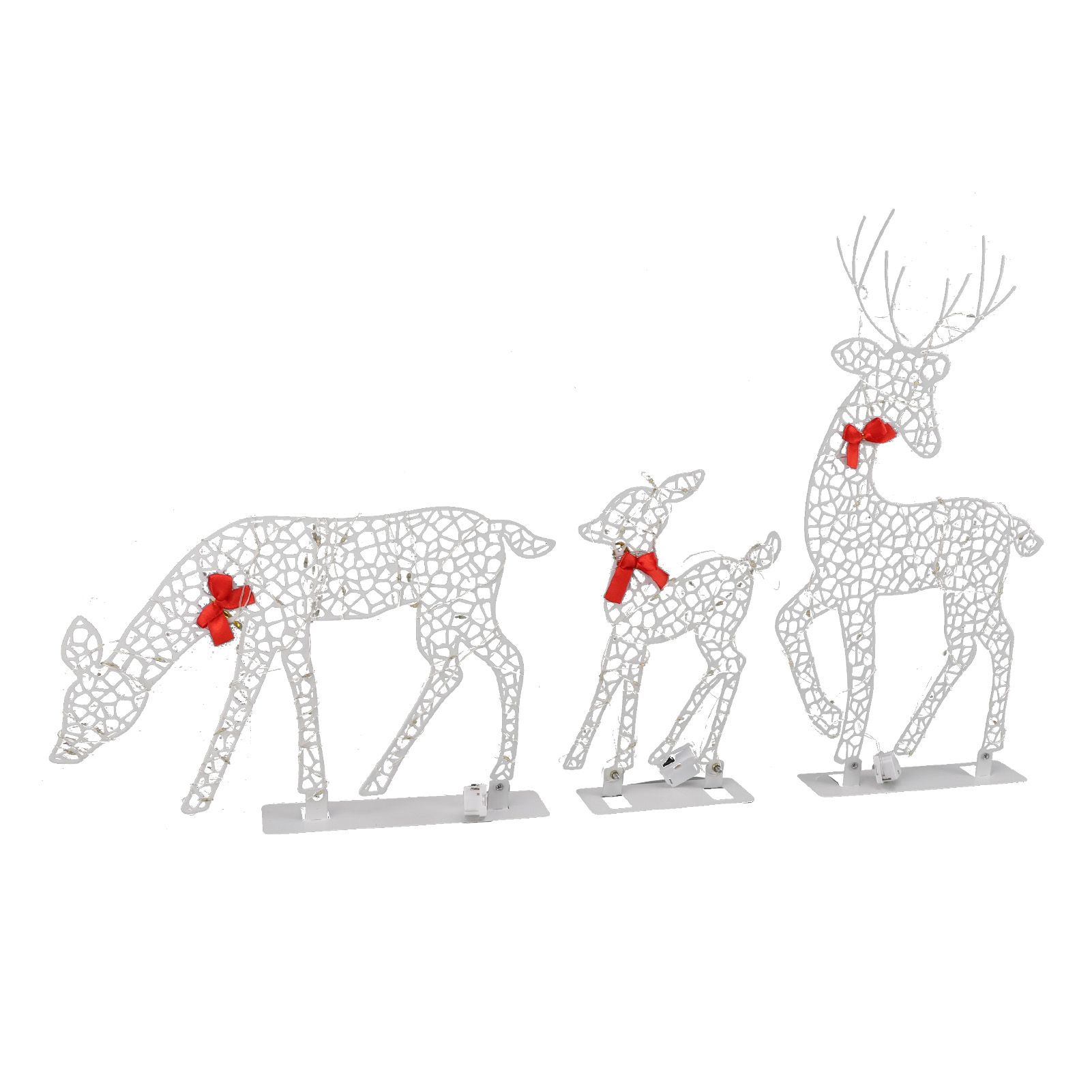 3pcs Lighted Christmas Decoration Deer Home Warm White Light Iron LED Reindeer view 2