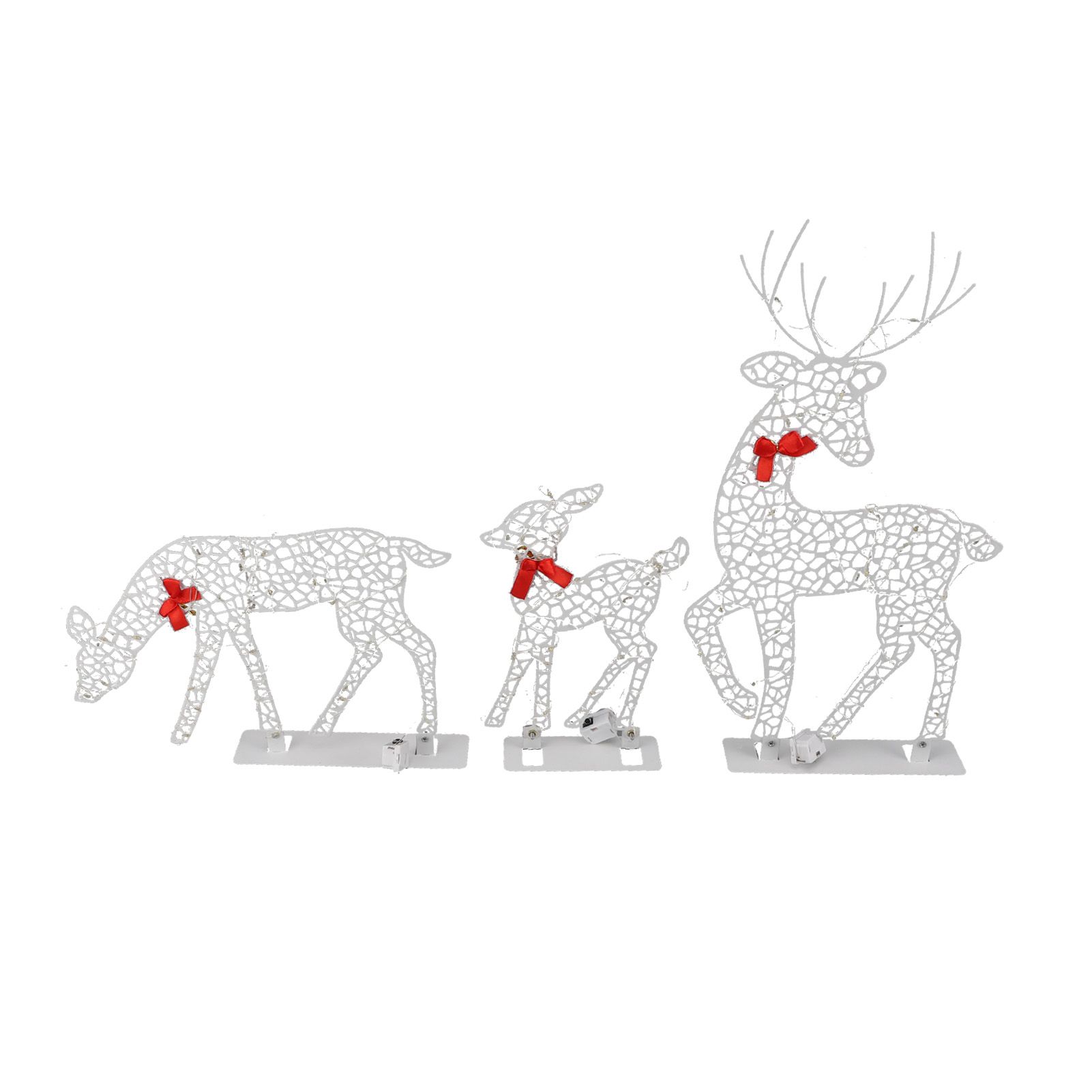 3pcs Lighted Christmas Decoration Deer Home Warm White Light Iron LED Reindeer view 3