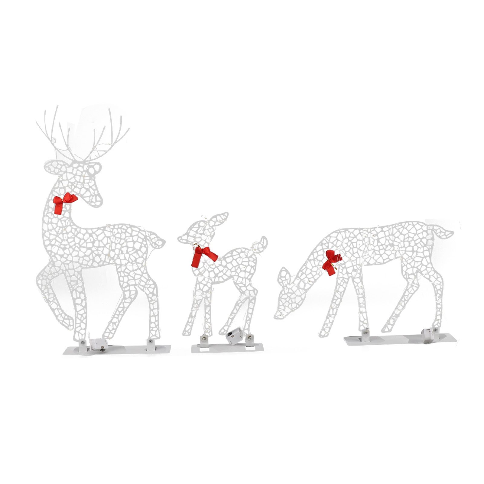 3pcs Lighted Christmas Decoration Deer Home Warm White Light Iron LED Reindeer view 4
