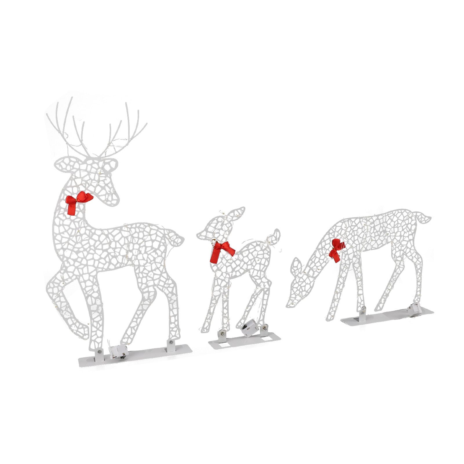 3pcs Lighted Christmas Decoration Deer Home Warm White Light Iron LED Reindeer view 5