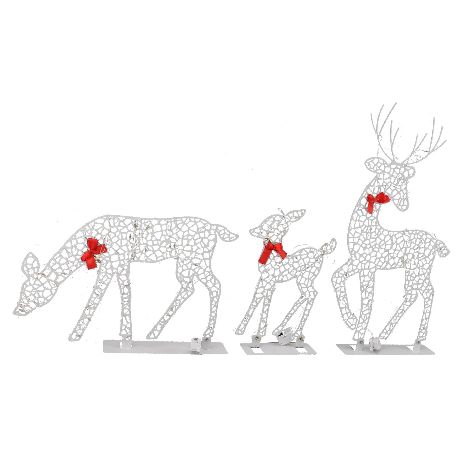 3pcs Lighted Christmas Decoration Deer Home Warm White Light Iron LED Reindeer view 6