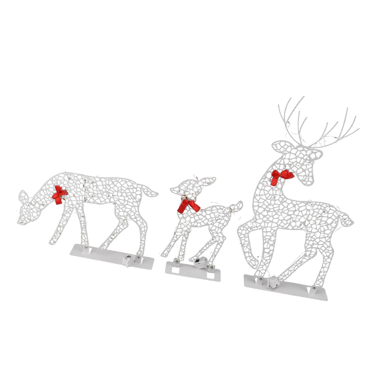 3pcs Lighted Christmas Decoration Deer Home Warm White Light Iron LED Reindeer view 10
