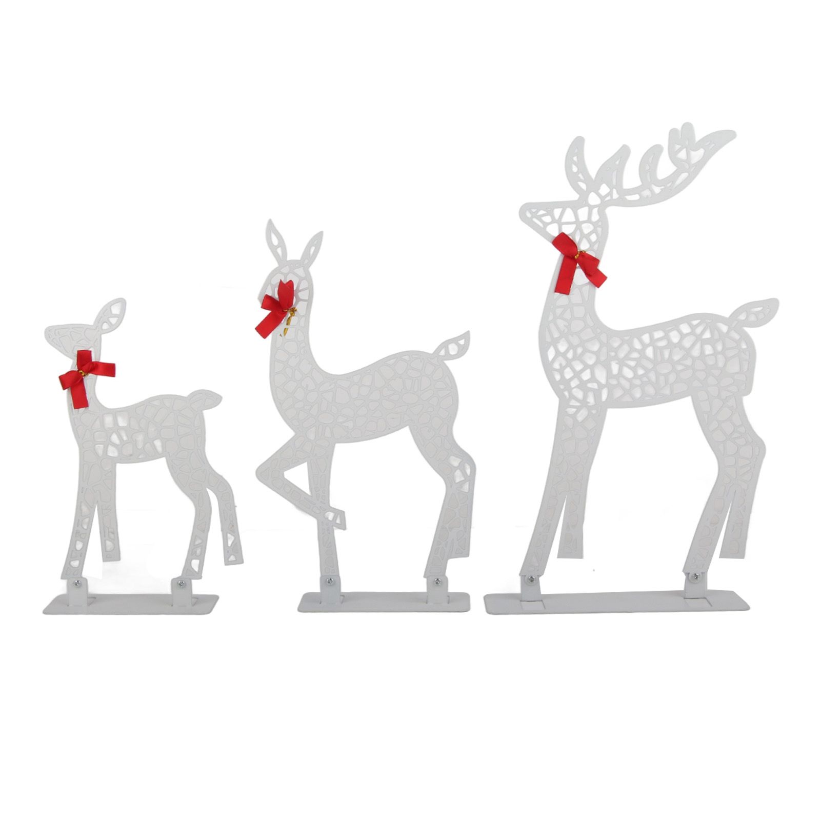 3pcs Lighted Christmas Decoration Deer Home Warm White Light Iron LED Reindeer — image 1