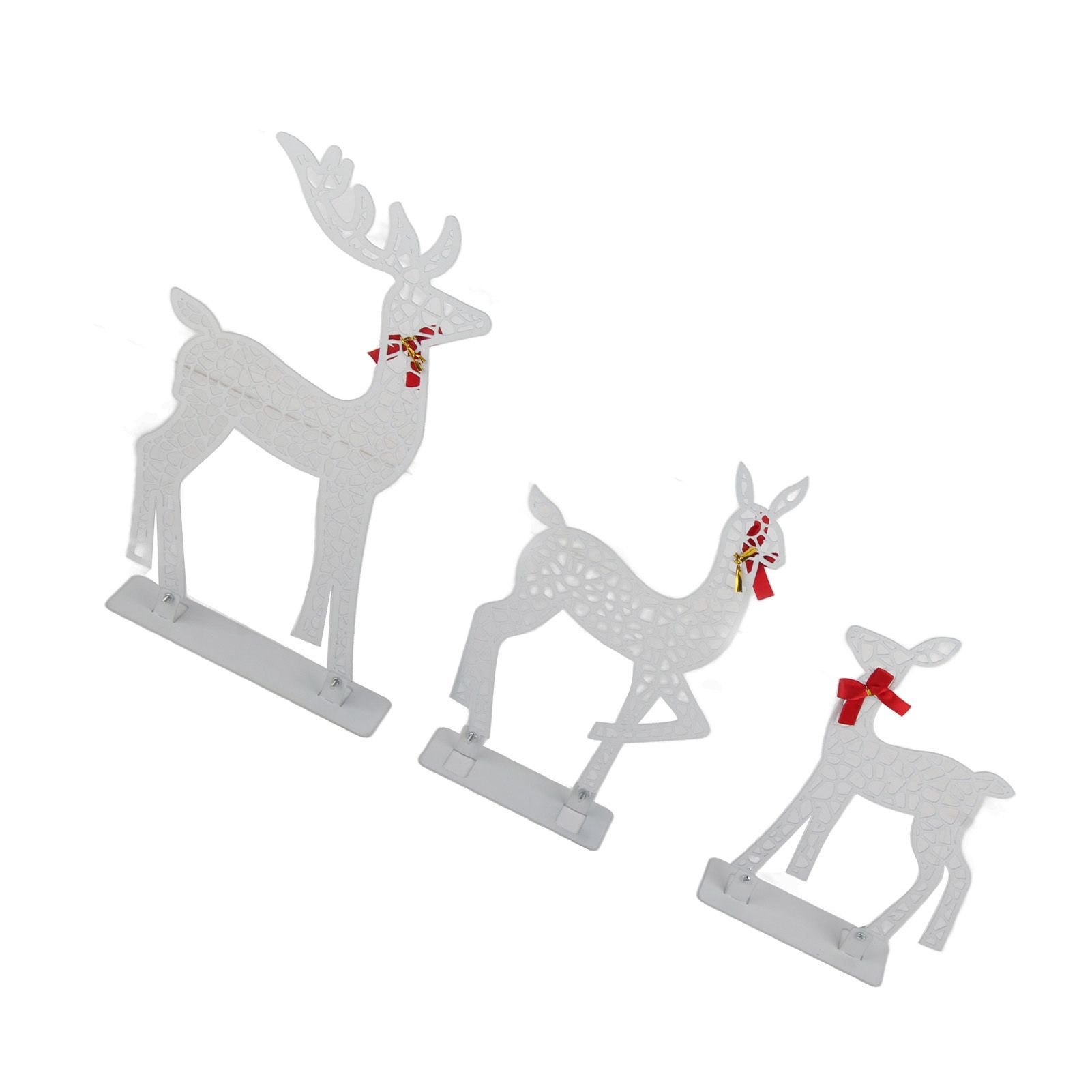 3pcs Lighted Christmas Decoration Deer Home Warm White Light Iron LED Reindeer view 2