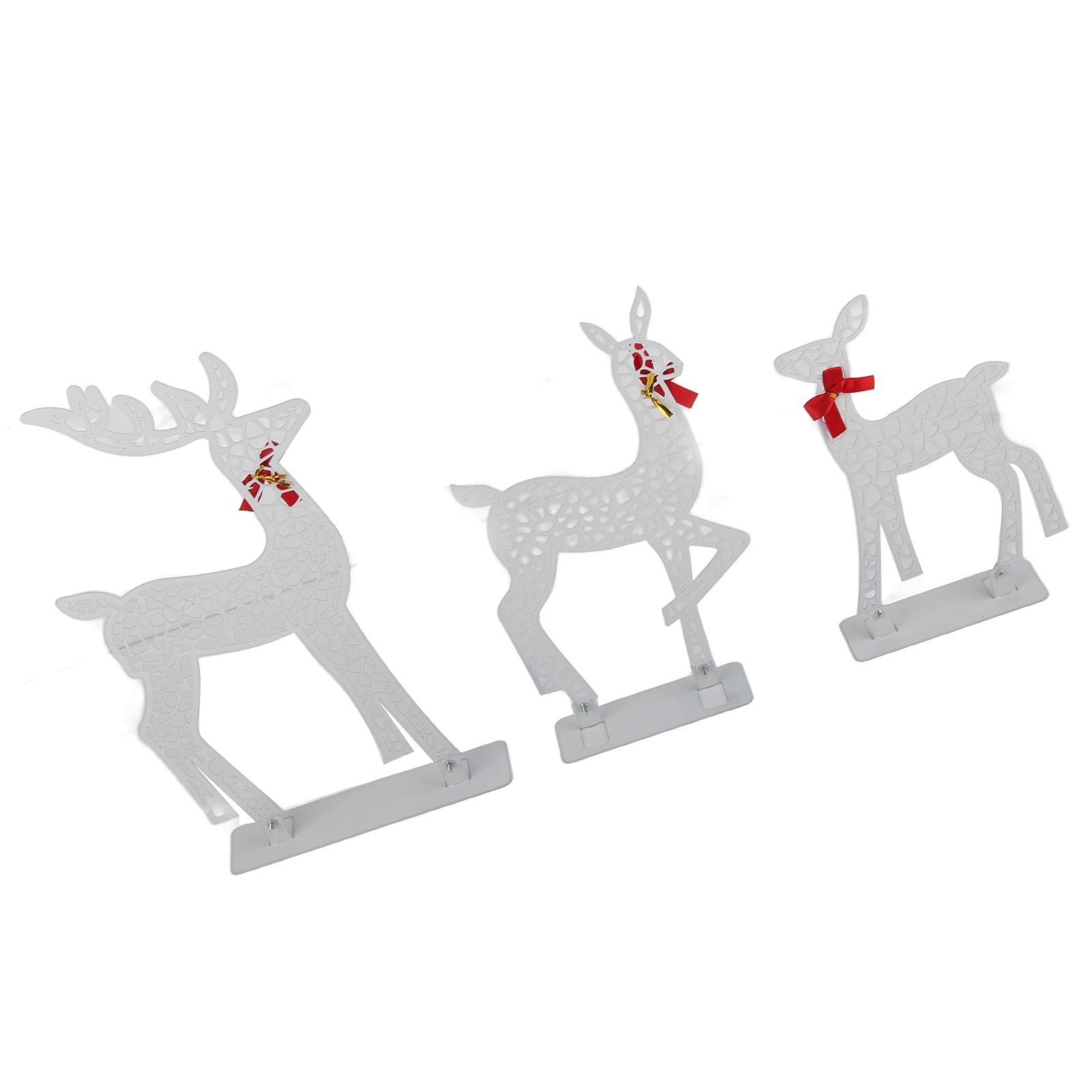 3pcs Lighted Christmas Decoration Deer Home Warm White Light Iron LED Reindeer view 3