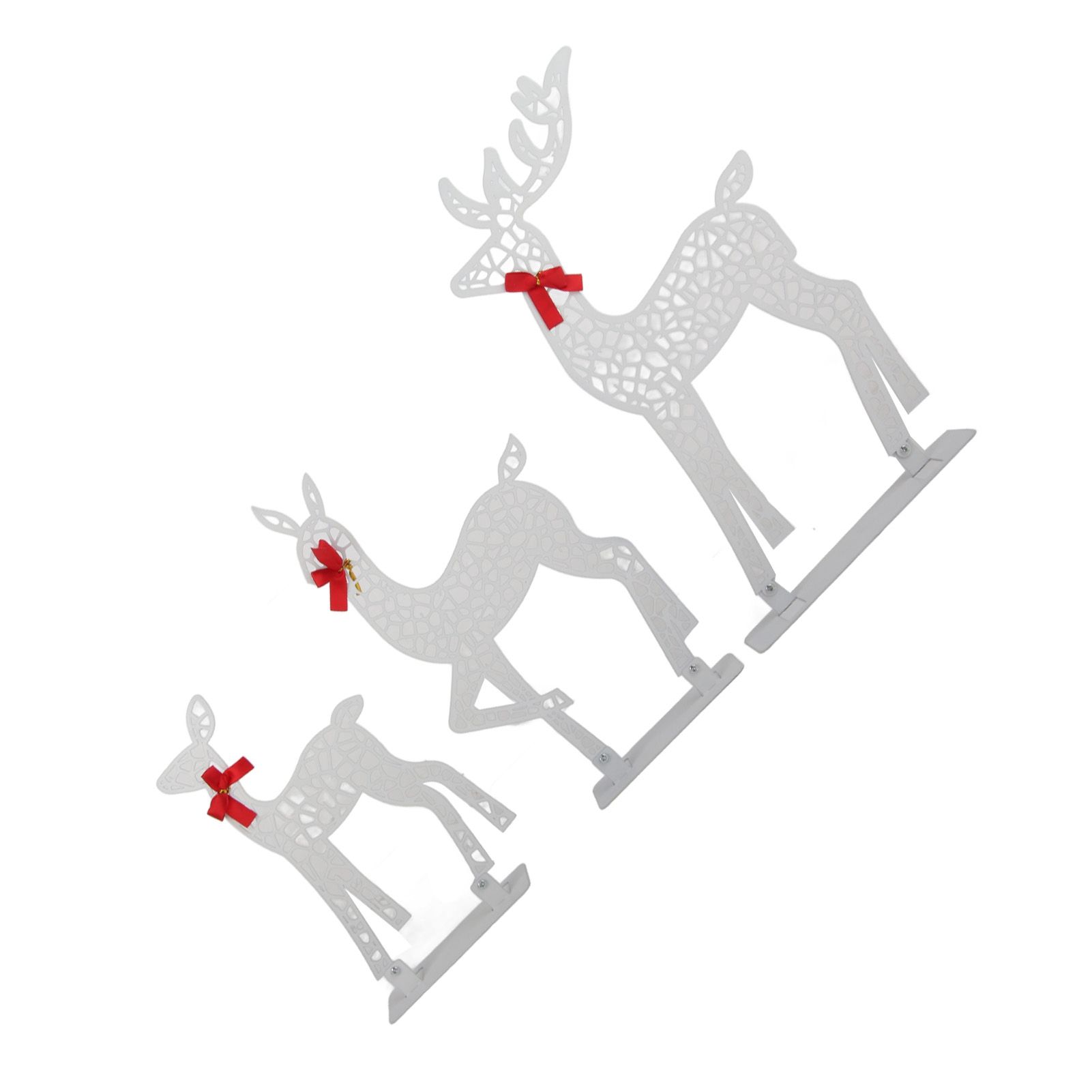 3pcs Lighted Christmas Decoration Deer Home Warm White Light Iron LED Reindeer view 10