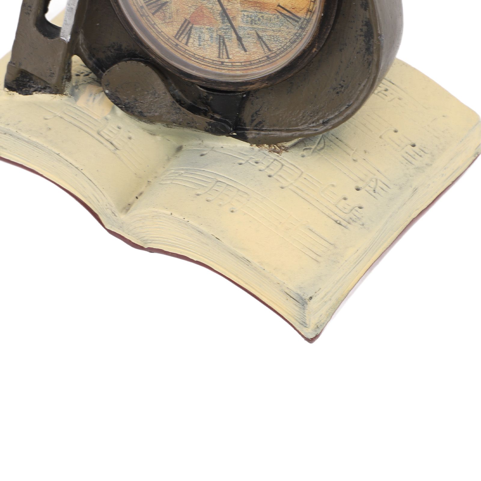 Vintage Design Violin Clock Rests On A Sheet Music Book Resin Violin Model view 14