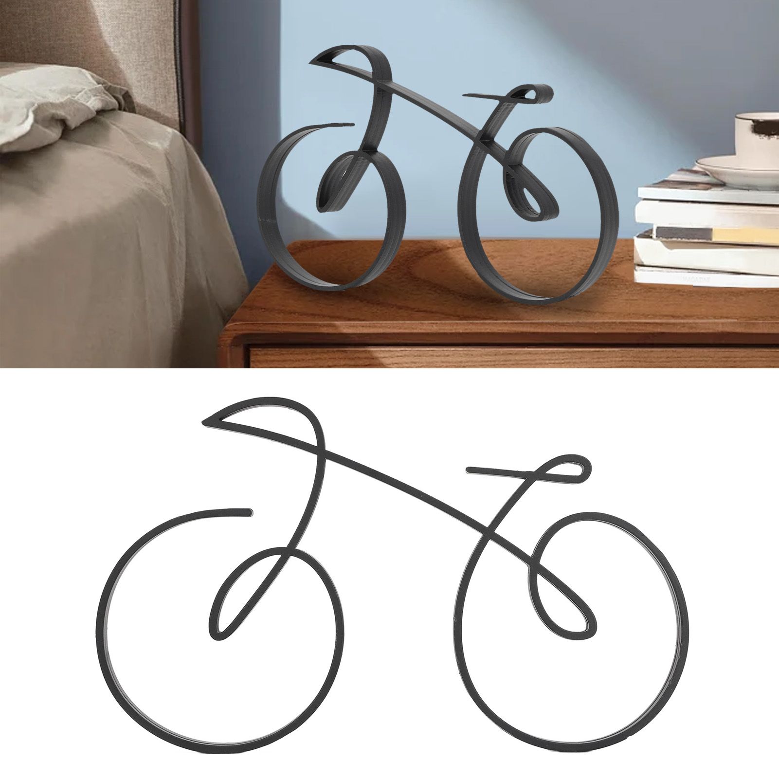 Minimalistic Bike Sculpture Metal Modern Wire Framed Style Bike Ornament Home view 12