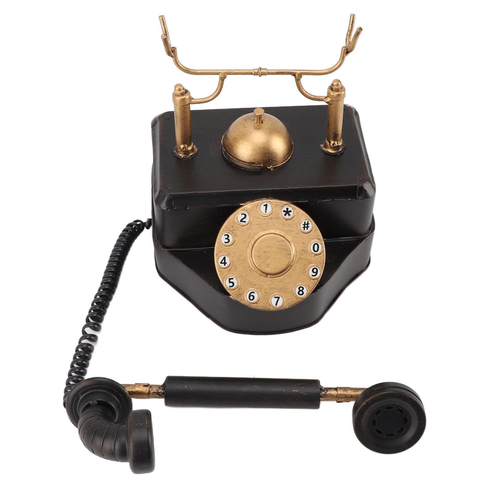 Retro Rotary Dial Phone Vintage Rotary Telephone Decor Statue Artist Figurine view 2