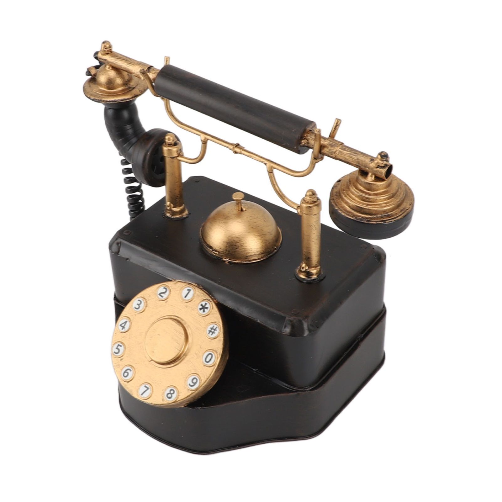 Retro Rotary Dial Phone Vintage Rotary Telephone Decor Statue Artist Figurine view 3
