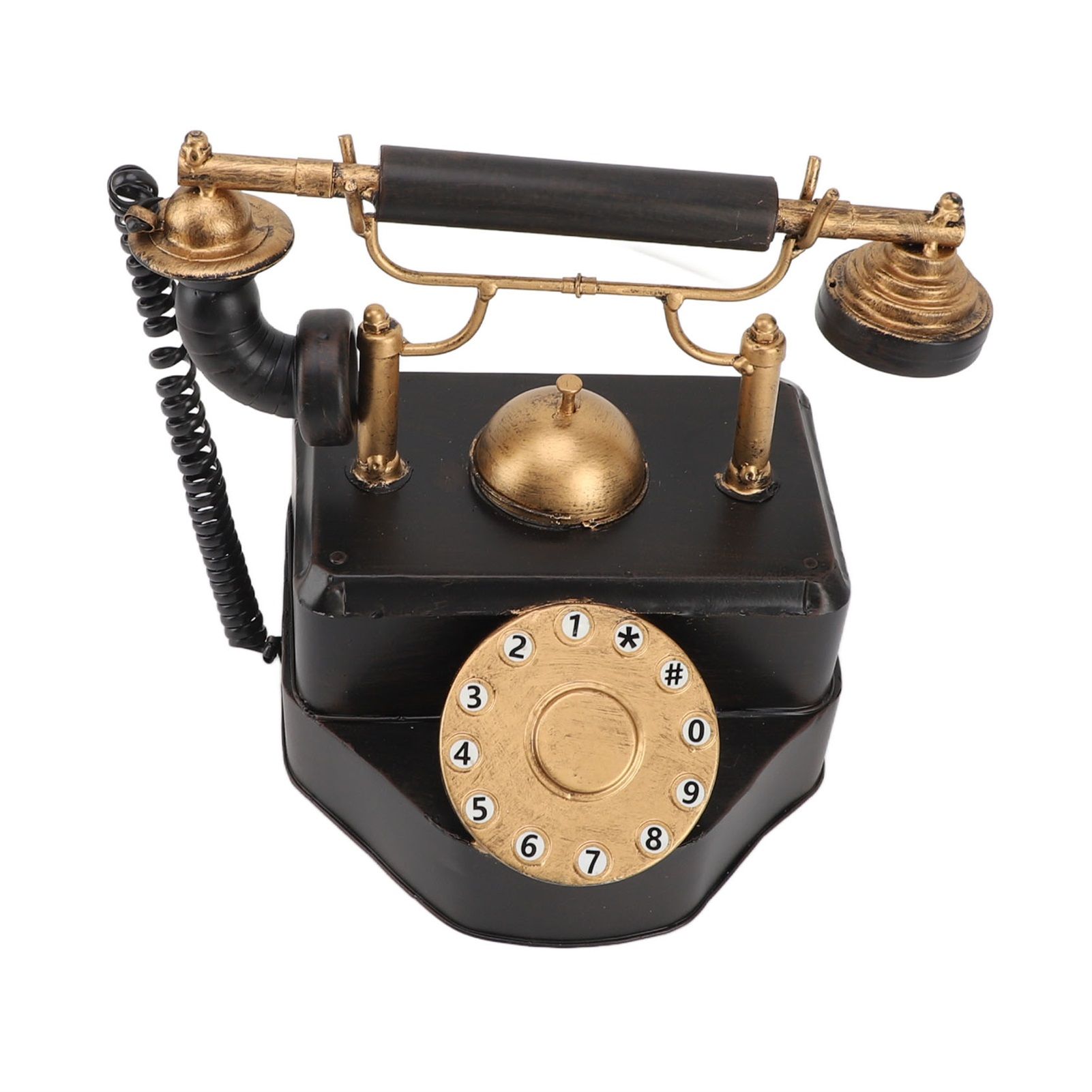 Retro Rotary Dial Phone Vintage Rotary Telephone Decor Statue Artist Figurine view 4