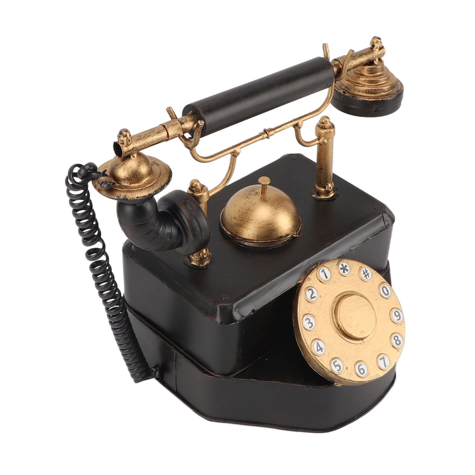 Retro Rotary Dial Phone Vintage Rotary Telephone Decor Statue Artist Figurine view 5