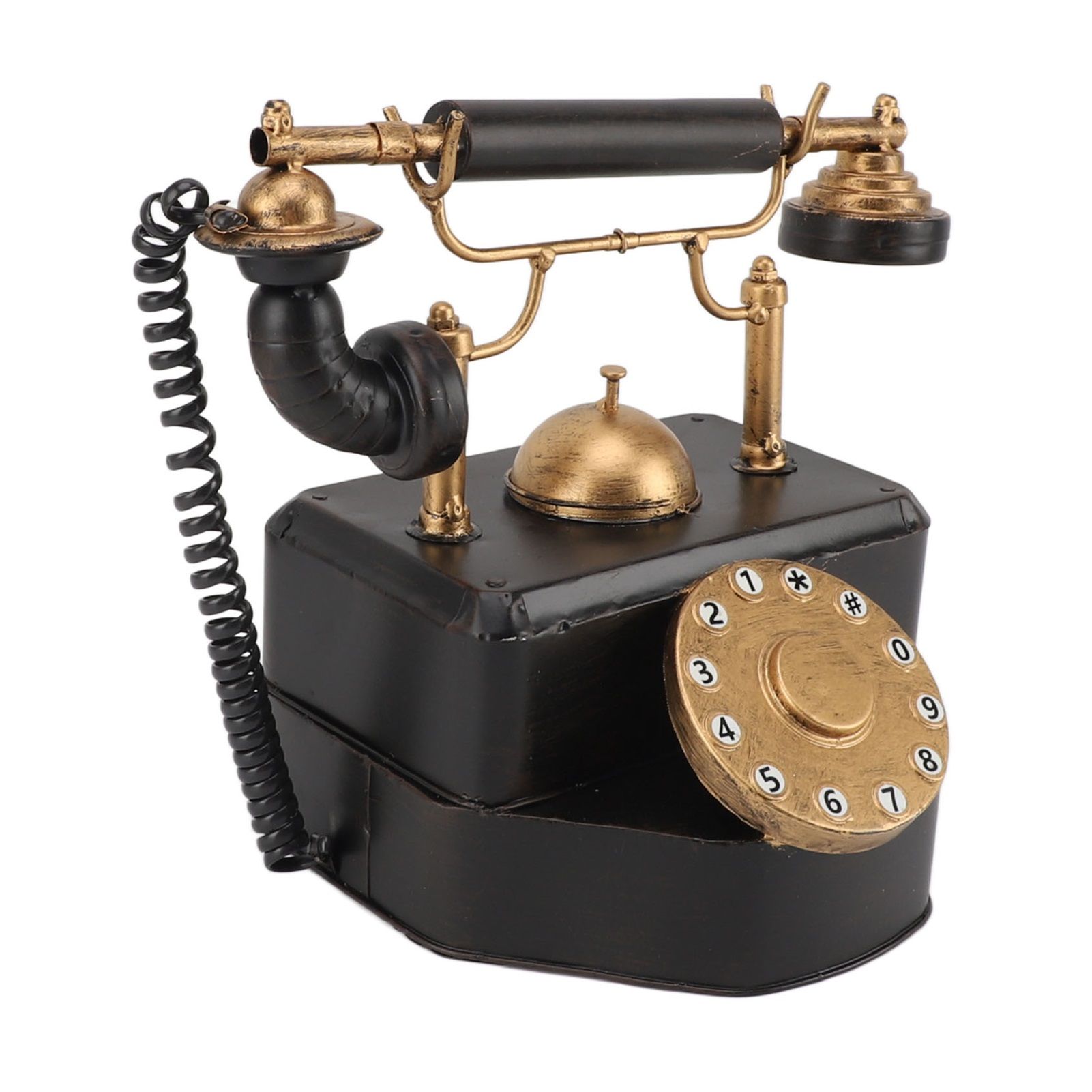 Retro Rotary Dial Phone Vintage Rotary Telephone Decor Statue Artist Figurine view 6