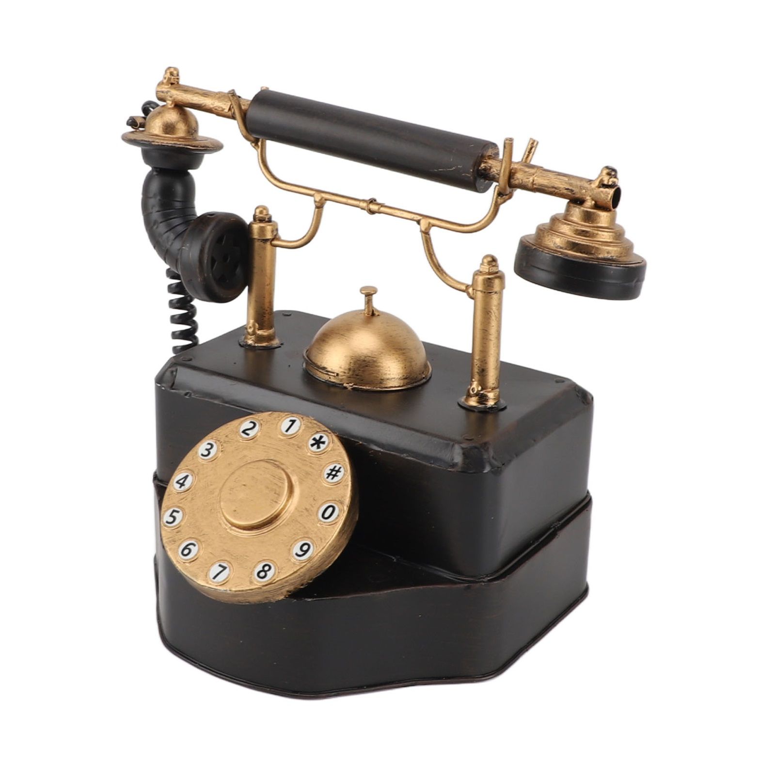 Retro Rotary Dial Phone Vintage Rotary Telephone Decor Statue Artist Figurine view 7