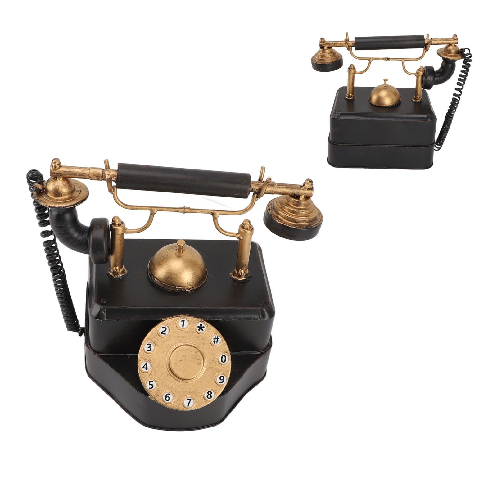 Retro Rotary Dial Phone Vintage Rotary Telephone Decor Statue Artist Figurine view 8