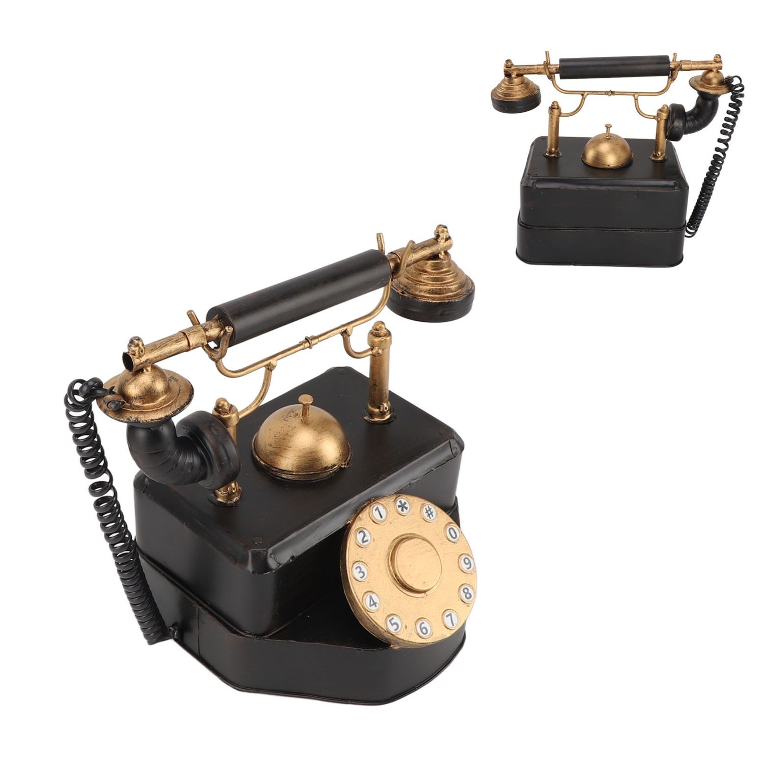 Retro Rotary Dial Phone Vintage Rotary Telephone Decor Statue Artist Figurine view 9