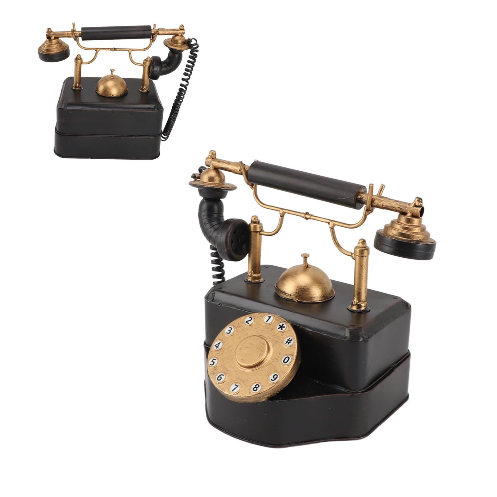 Retro Rotary Dial Phone Vintage Rotary Telephone Decor Statue Artist Figurine view 10