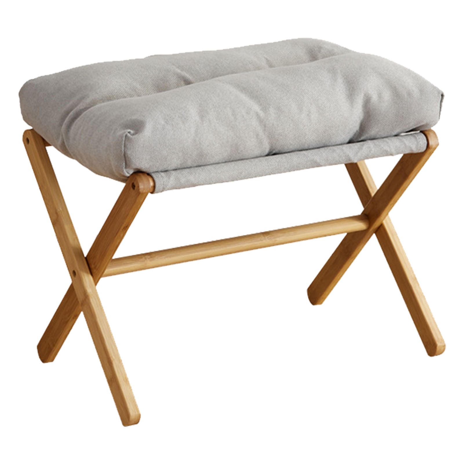 Foot Stool Foldable X Leg Modern Multifunctional Foot Rest with Soft Cushion view 2