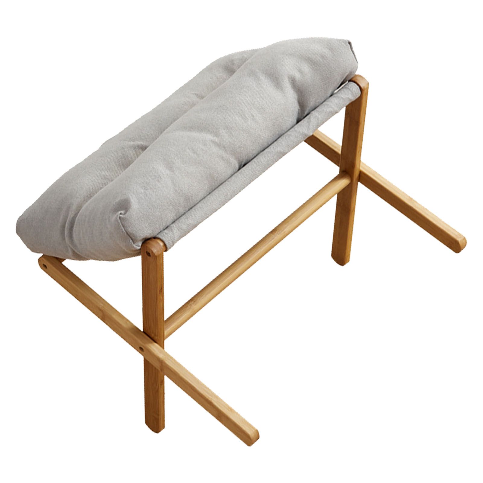 Foot Stool Foldable X Leg Modern Multifunctional Foot Rest with Soft Cushion view 4