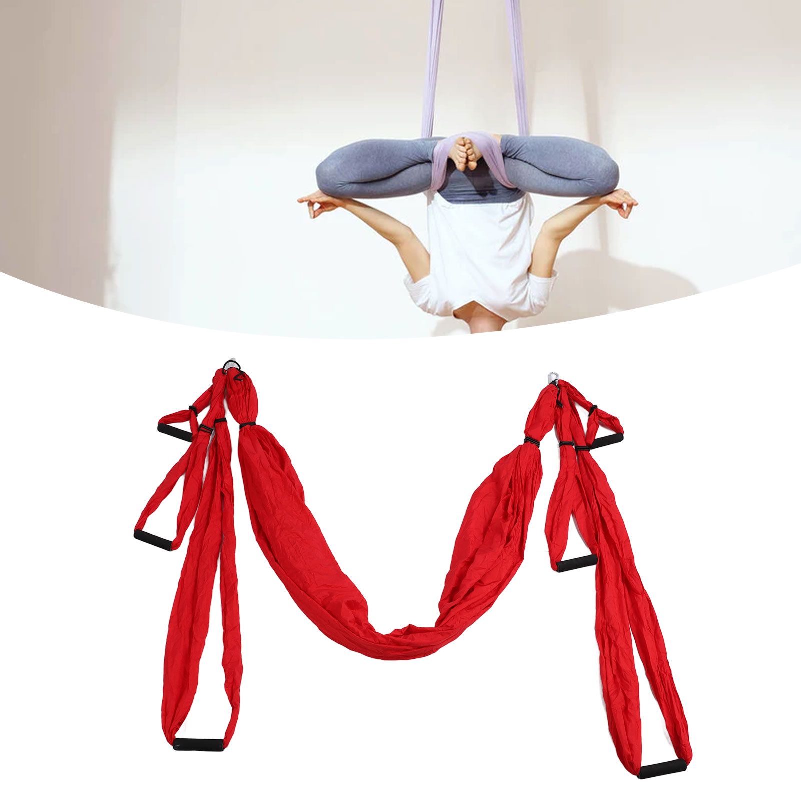 Aerial Yoga Swing Set Polyester Cotton Adjustable Improve Flexibility Yoga view 11