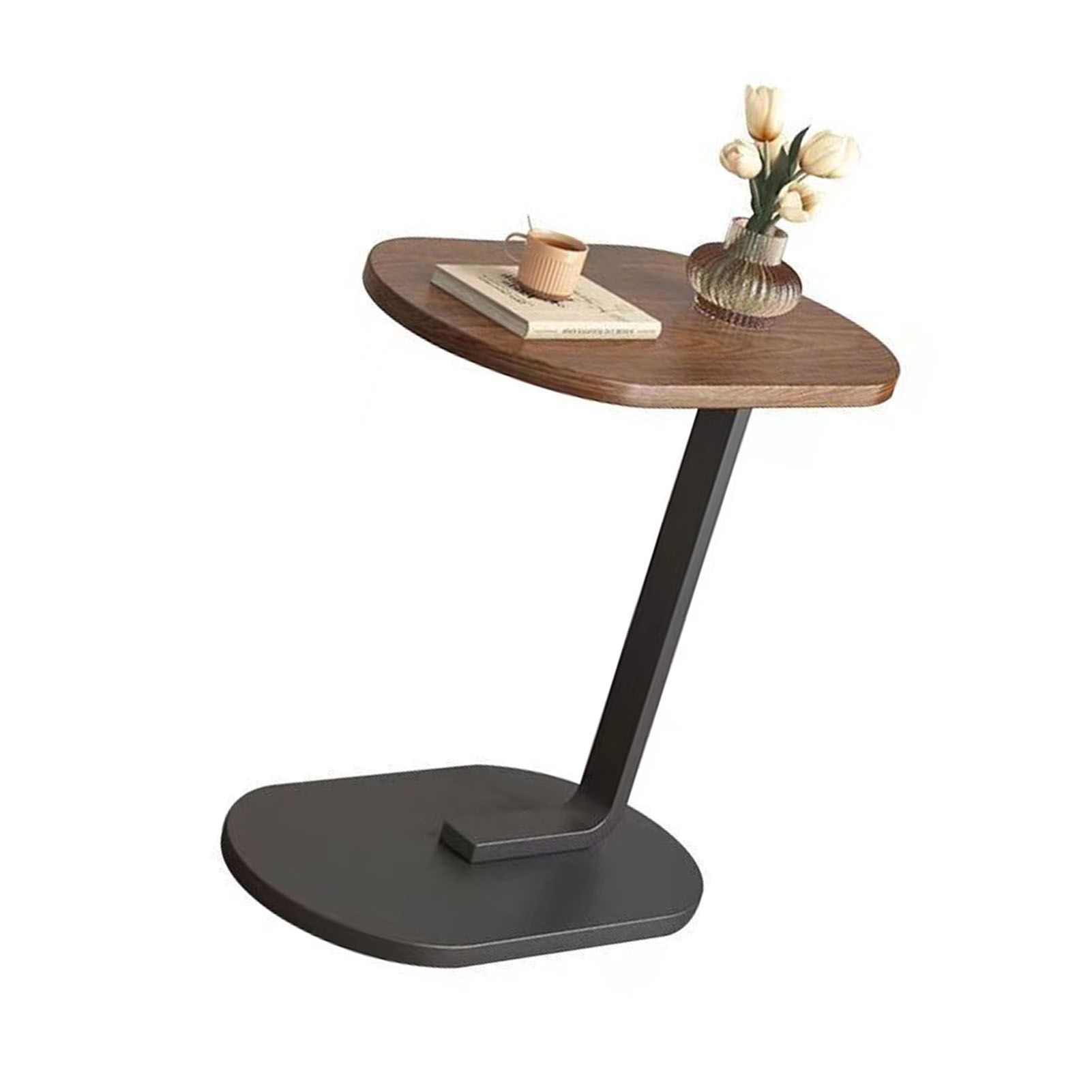 Sofa Side Table Modern Simple Portable for Living Room Bedroom Walnut Color view 4