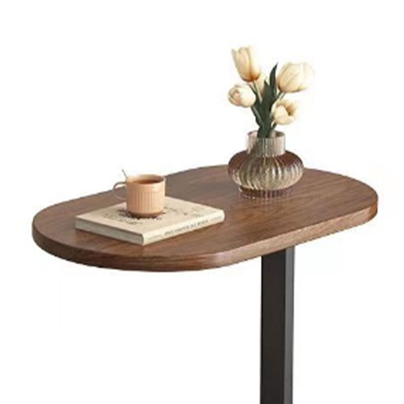 Sofa Side Table Modern Simple Portable for Living Room Bedroom Walnut Color view 7
