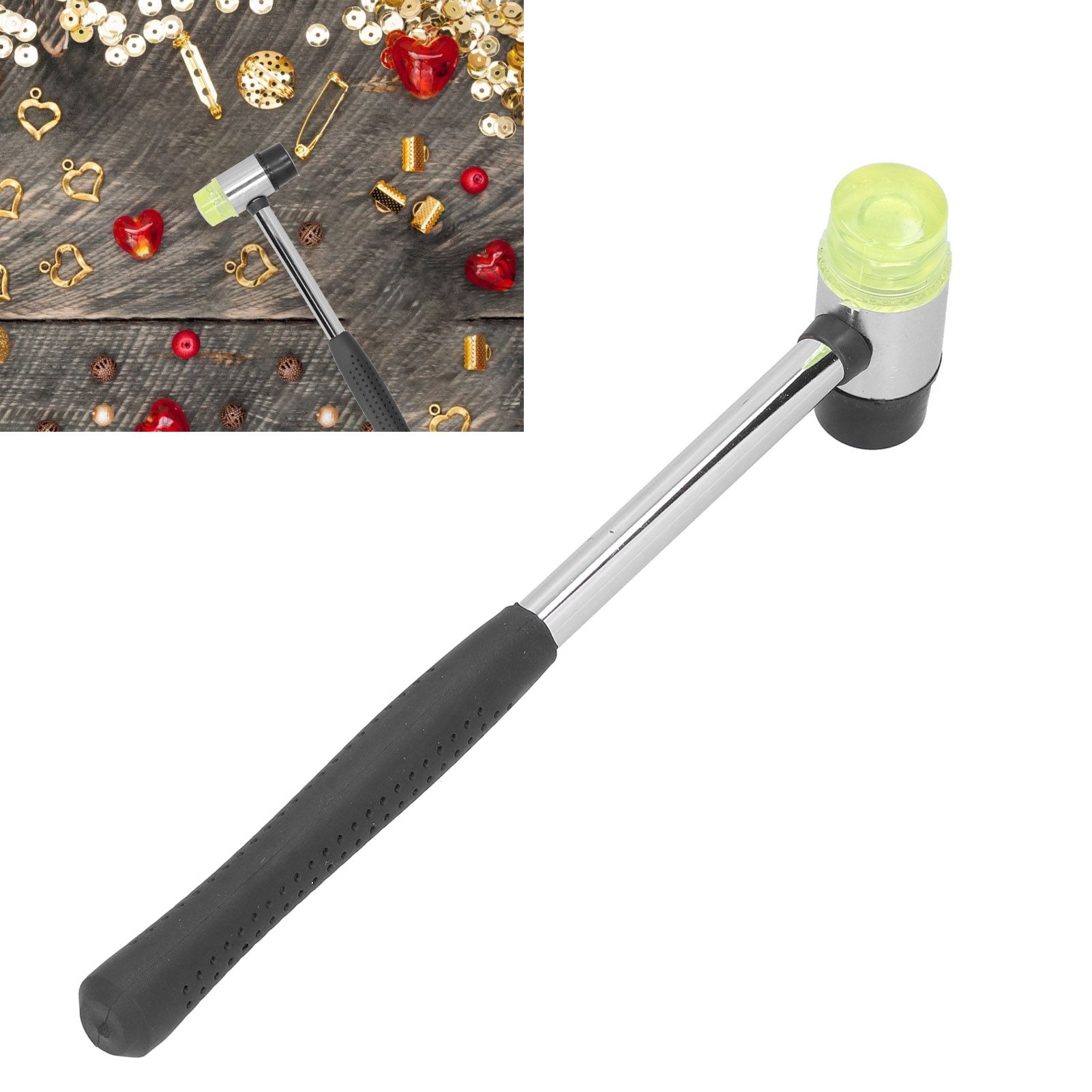 Mini Hamme Double Sided Rubber Nylon Hammer Hand Tool with Non Slip Handle for view 12