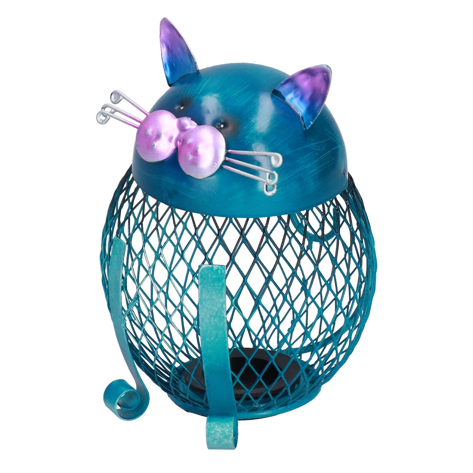 Coin Box Cat Animal Decoration Wrought Iron Handmade Money Saving Box Birthday view 2