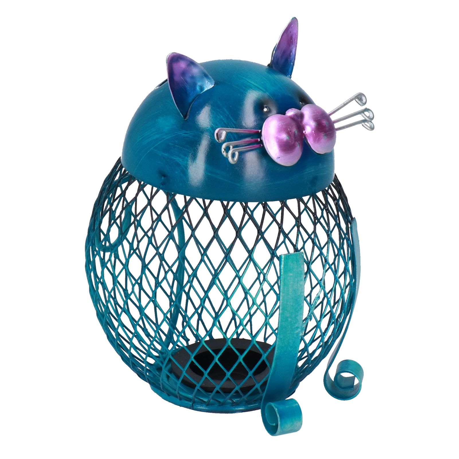 Coin Box Cat Animal Decoration Wrought Iron Handmade Money Saving Box Birthday view 3