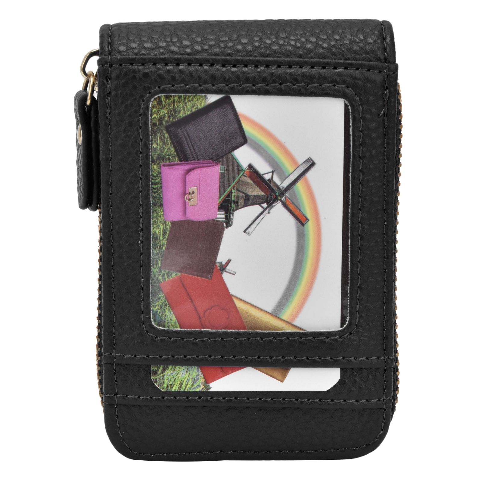 Credit Card Bag with Zipper Fashionable Mini Portable Antimagnetic ID Cards