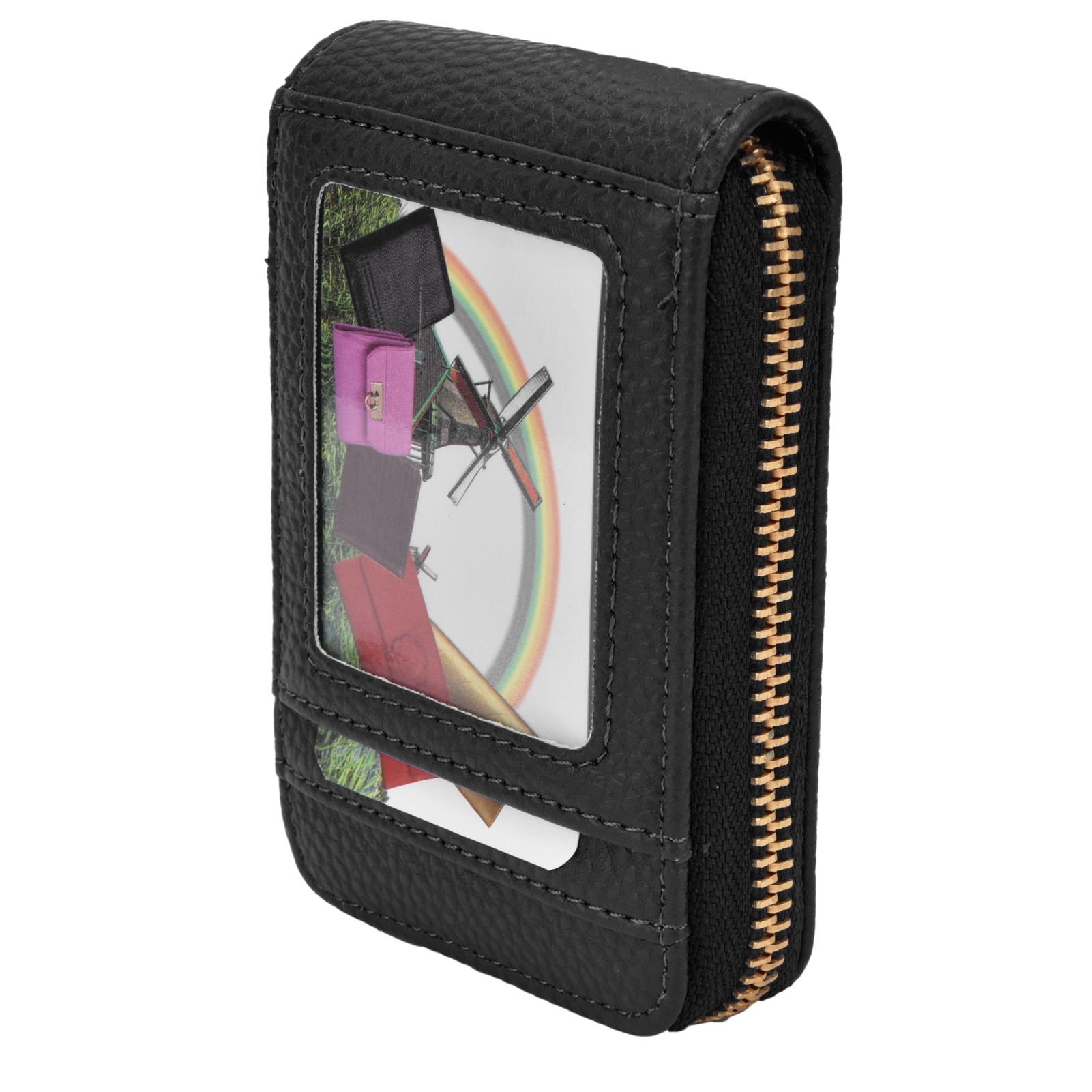 Credit Card Bag with Zipper Fashionable Mini Portable Antimagnetic ID Cards view 5