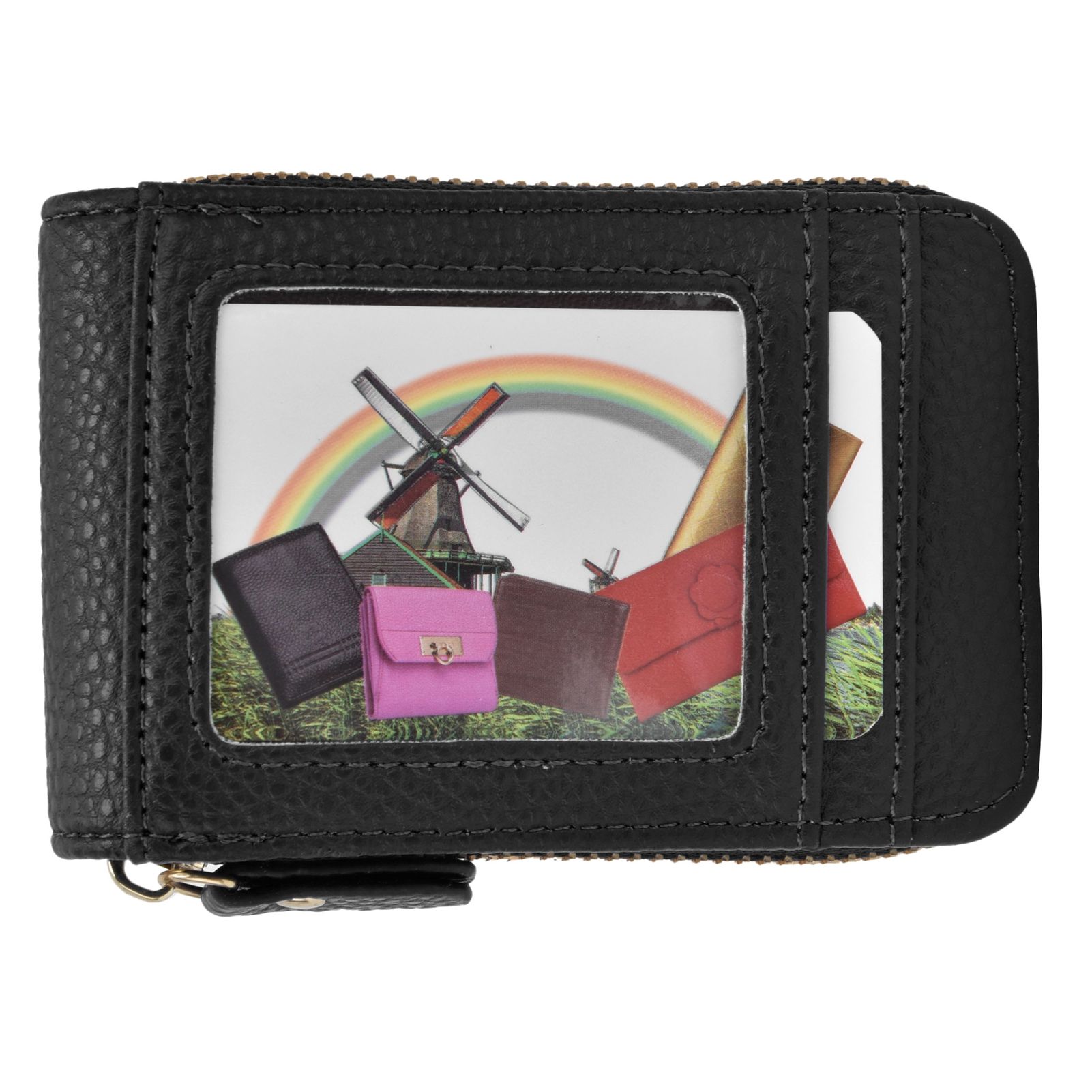 Credit Card Bag with Zipper Fashionable Mini Portable Antimagnetic ID Cards view 6