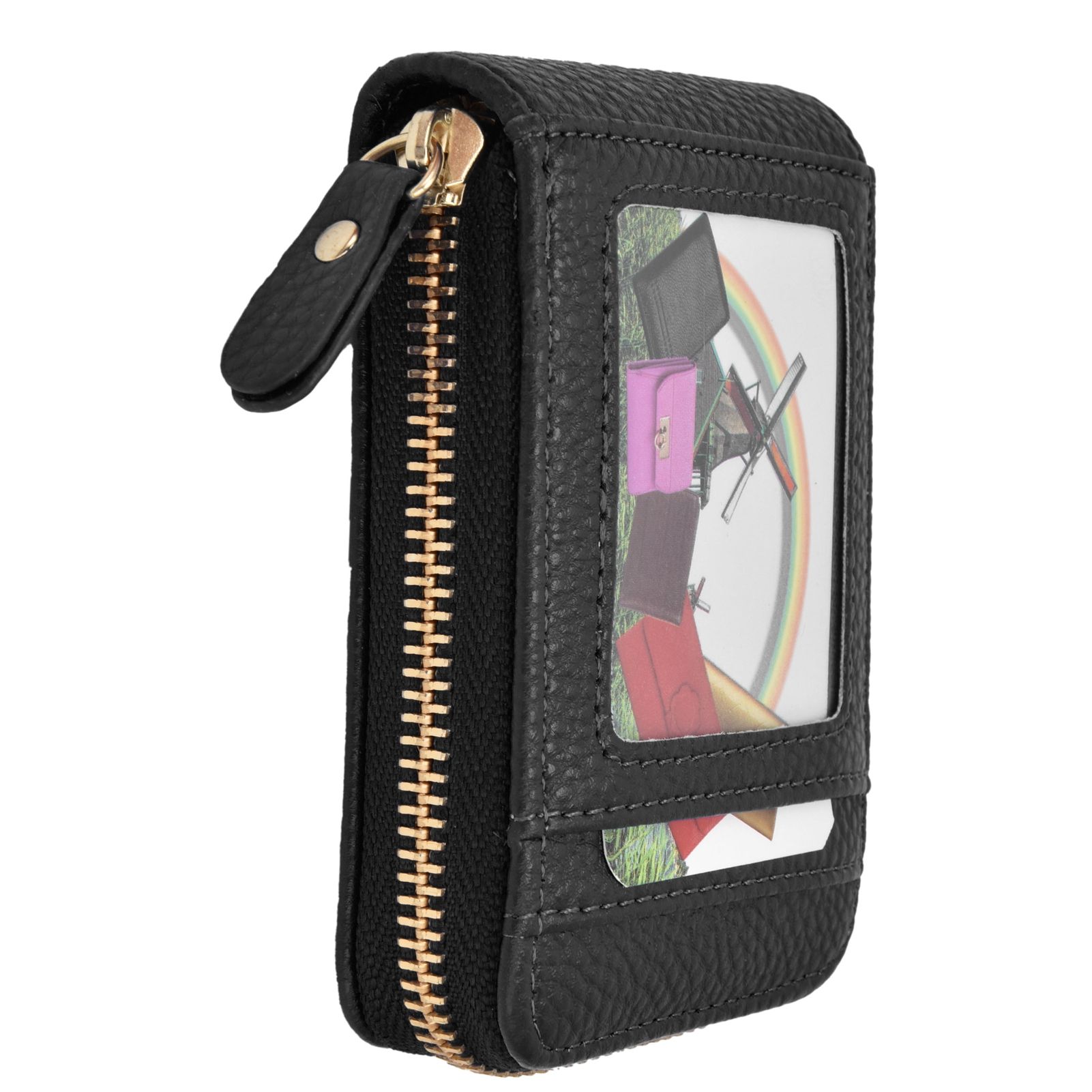 Credit Card Bag with Zipper Fashionable Mini Portable Antimagnetic ID Cards view 7