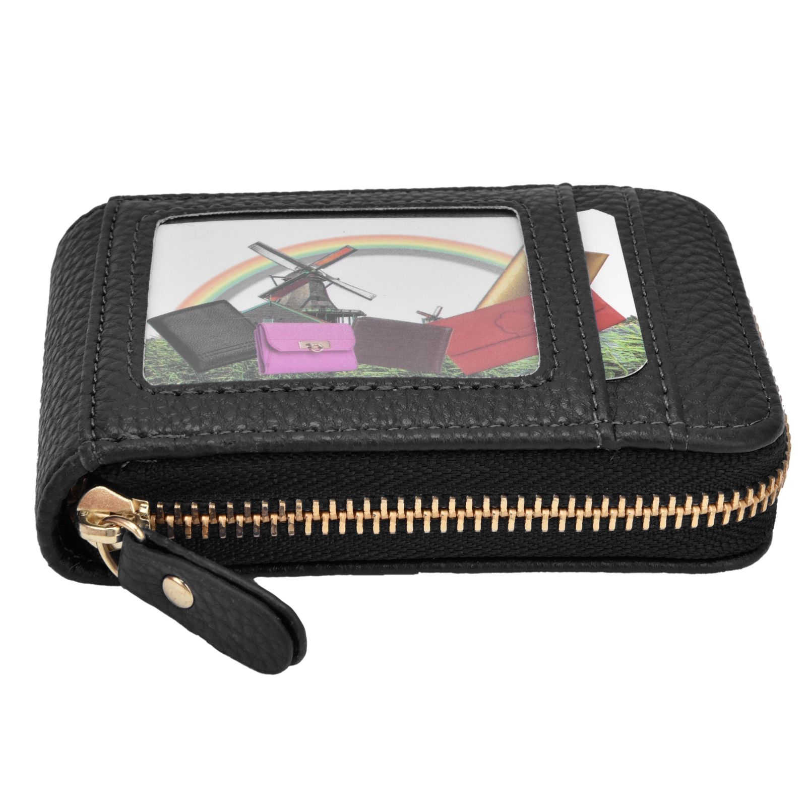 Credit Card Bag with Zipper Fashionable Mini Portable Antimagnetic ID Cards view 8