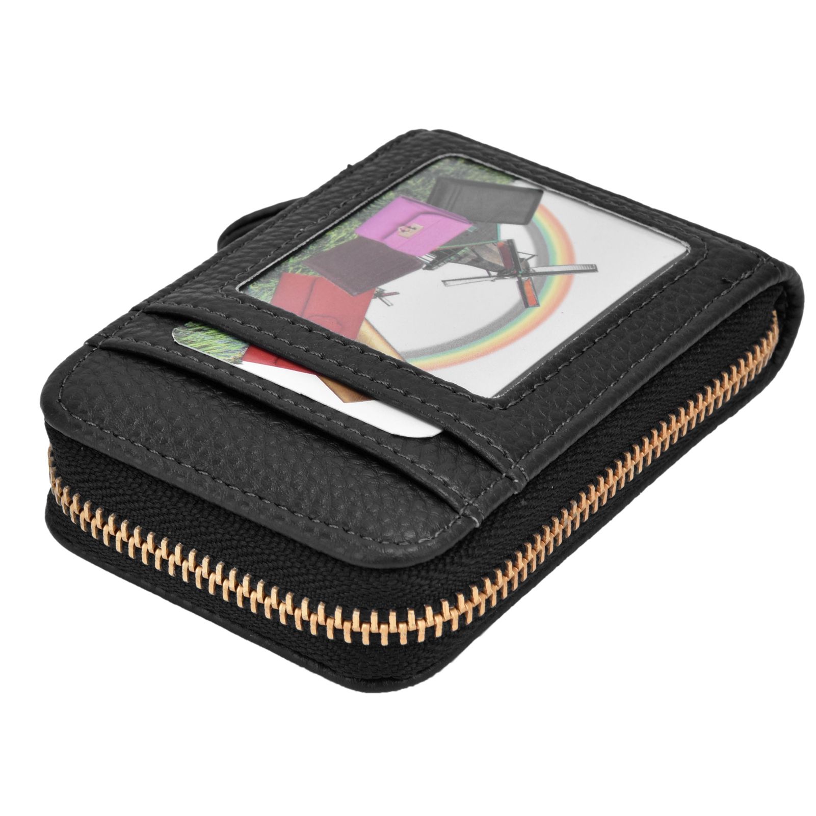 Credit Card Bag with Zipper Fashionable Mini Portable Antimagnetic ID Cards view 9