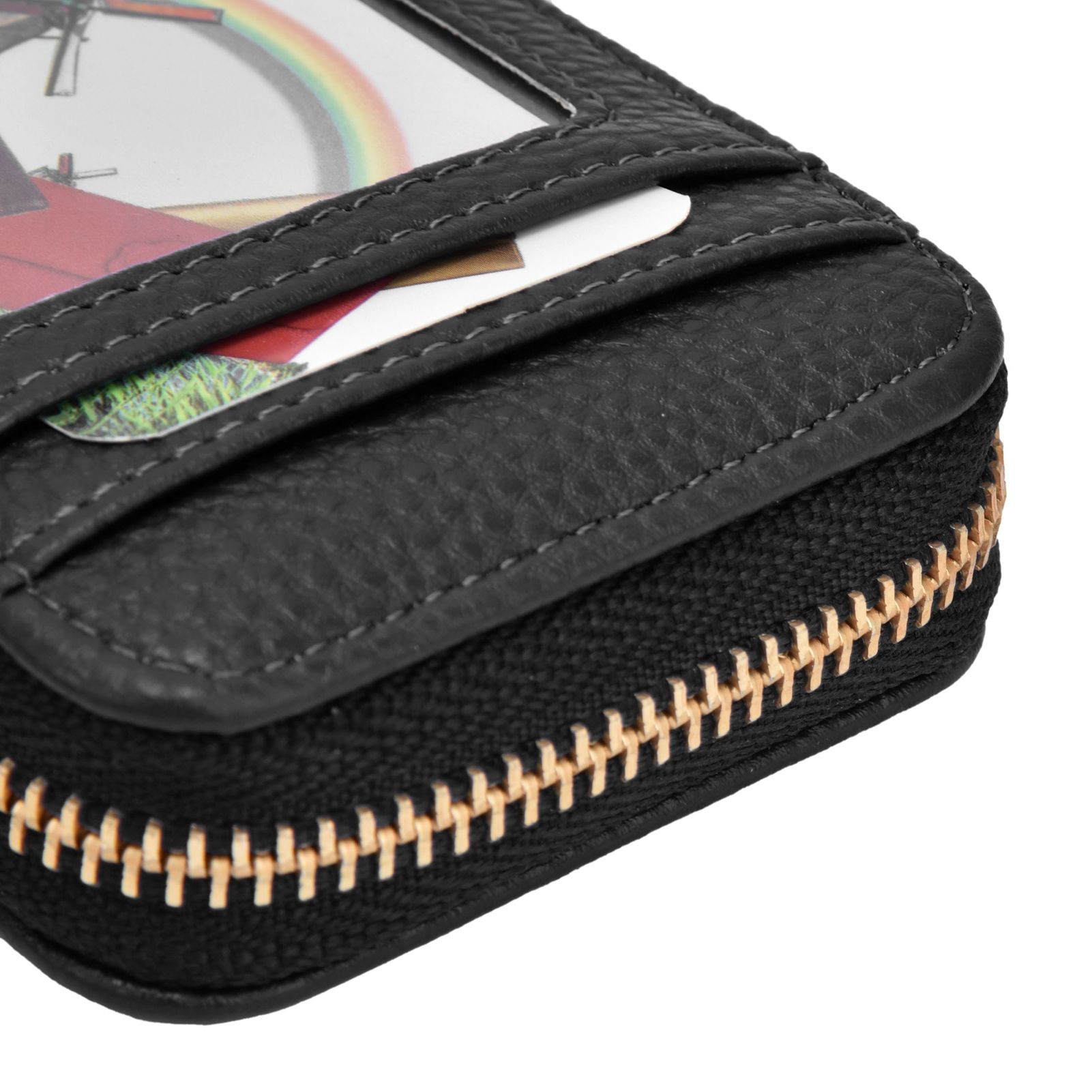 Credit Card Bag with Zipper Fashionable Mini Portable Antimagnetic ID Cards view 13
