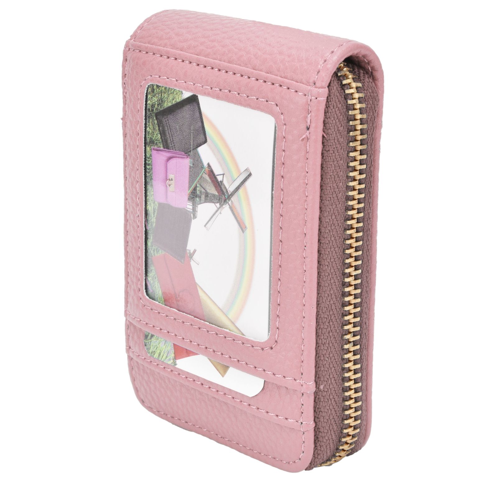 Credit Card Bag with Zipper Fashionable Mini Portable Antimagnetic ID Cards view 3
