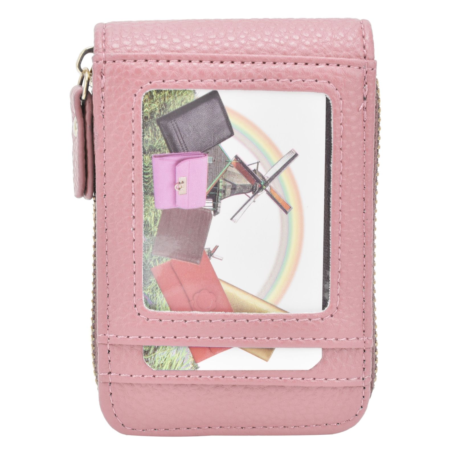 Credit Card Bag with Zipper Fashionable Mini Portable Antimagnetic ID Cards view 5