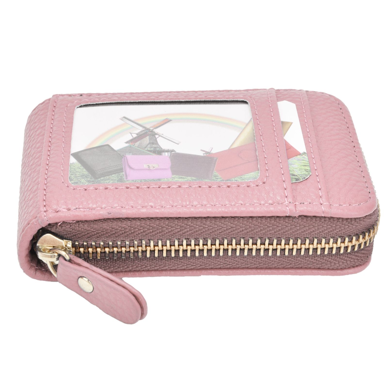 Credit Card Bag with Zipper Fashionable Mini Portable Antimagnetic ID Cards view 7